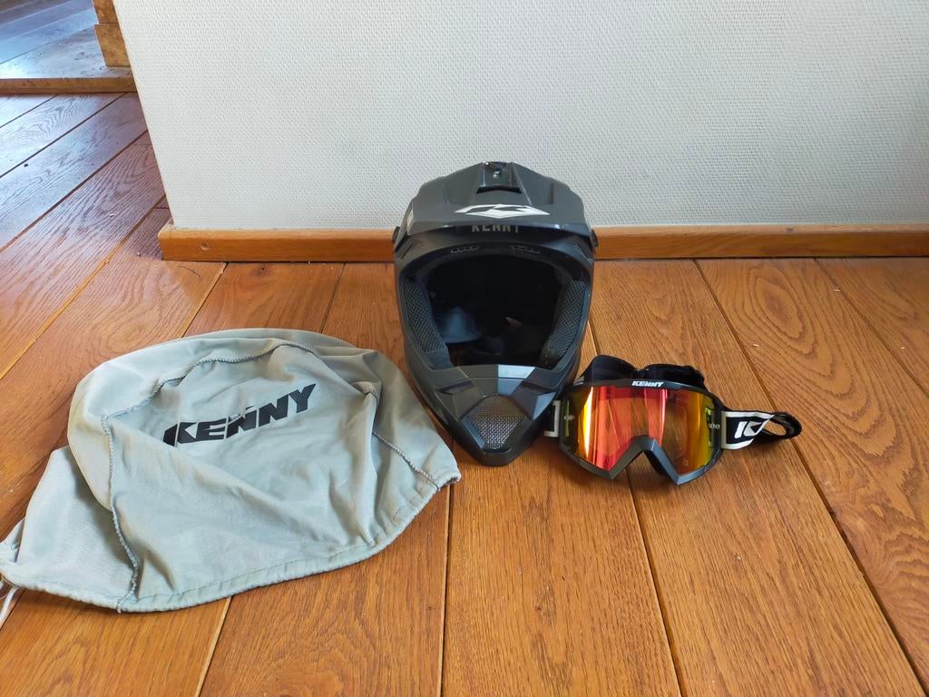 BMX helm Kenny maat M met bril en beschermhoes, Gebruikt, M, Ophalen of Verzenden, Kenny