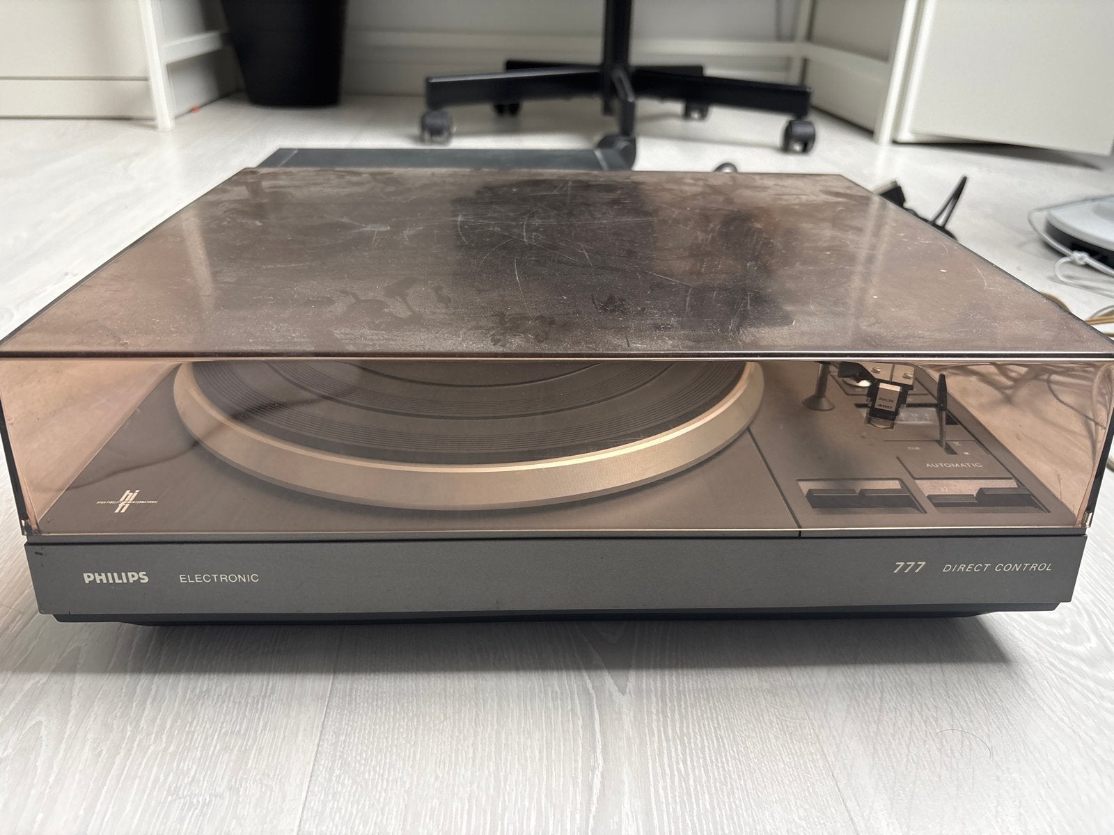 Philips Electronic 777 Direct Control Platenspeler, Philips, Gebruikt, Automatisch, Ophalen of Verzenden