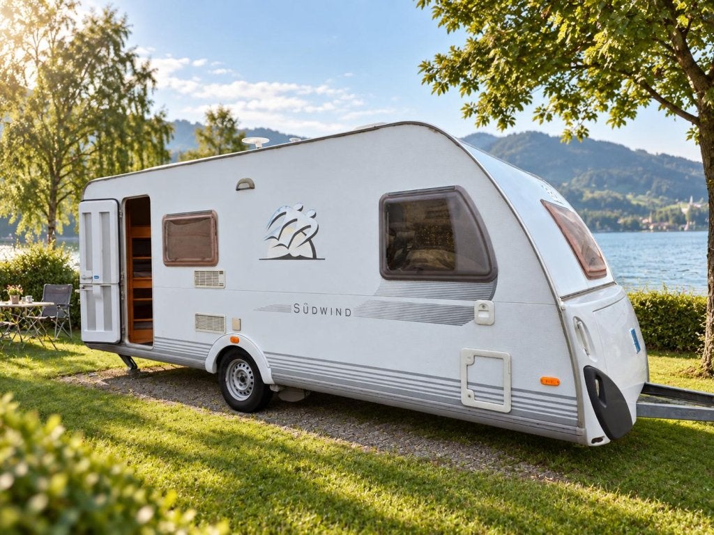 Knaus Sudwind 550 FSK Mover Airco Tent STAPELBEDDEN, Rondzit, Bedrijf, 5 tot 6 meter, Knaus