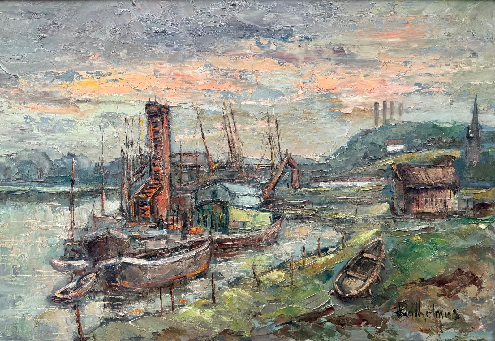 Pie Wilhelmus schilderij Klassiek Maastricht, Antiek en Kunst, Ophalen, Paneel, Bijzondere lijst, Landschap