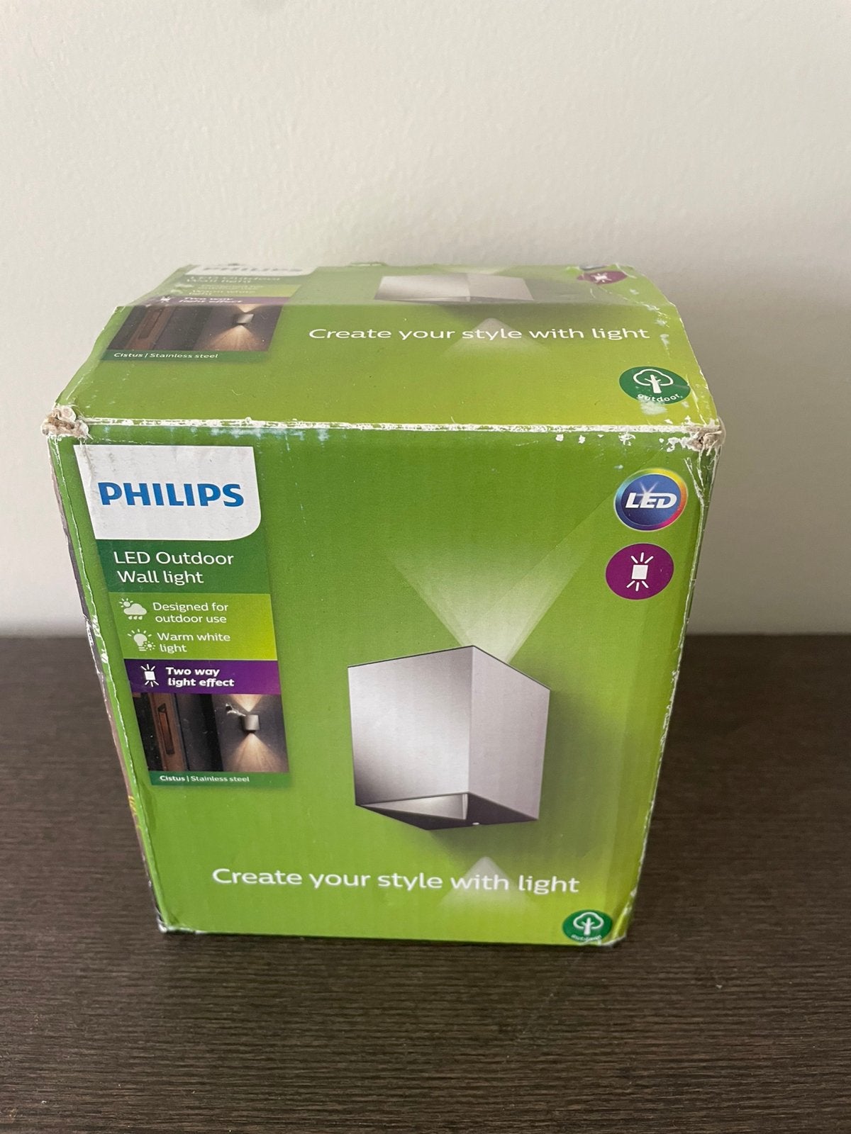 Philips LED buitenwandlamp 2xLED/4,5W/230V 2700K IP44, Minder dan 50 watt, Wandlamp, Aluminium, Ophalen of Verzenden