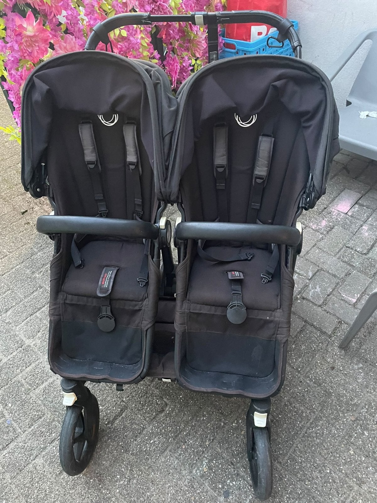 Bugaboo Donkey tweeling kinderwagen zwart, Gebruikt, Ophalen, Kinderwagen, Duowagen