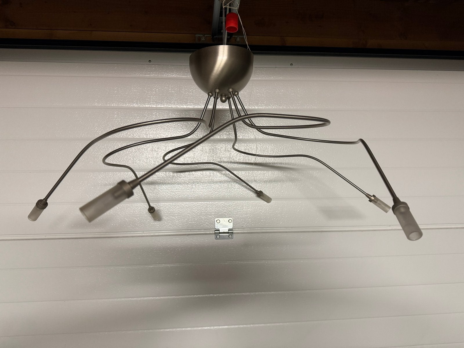 Moderne spinnenlamp met 6 lichtpunten, Huis en Inrichting, Ophalen, Gebruikt, Overige fittingen, Metaal