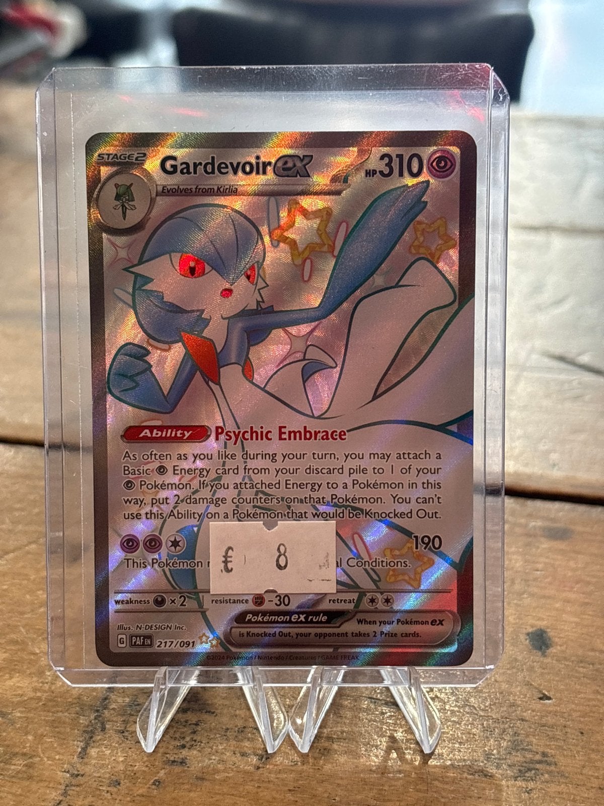 Pokémon Gardevoir ex 217/091 Scarlet & Violet Paldea Evolved, Ophalen of Verzenden, Zo goed als nieuw, Losse kaart, Foil