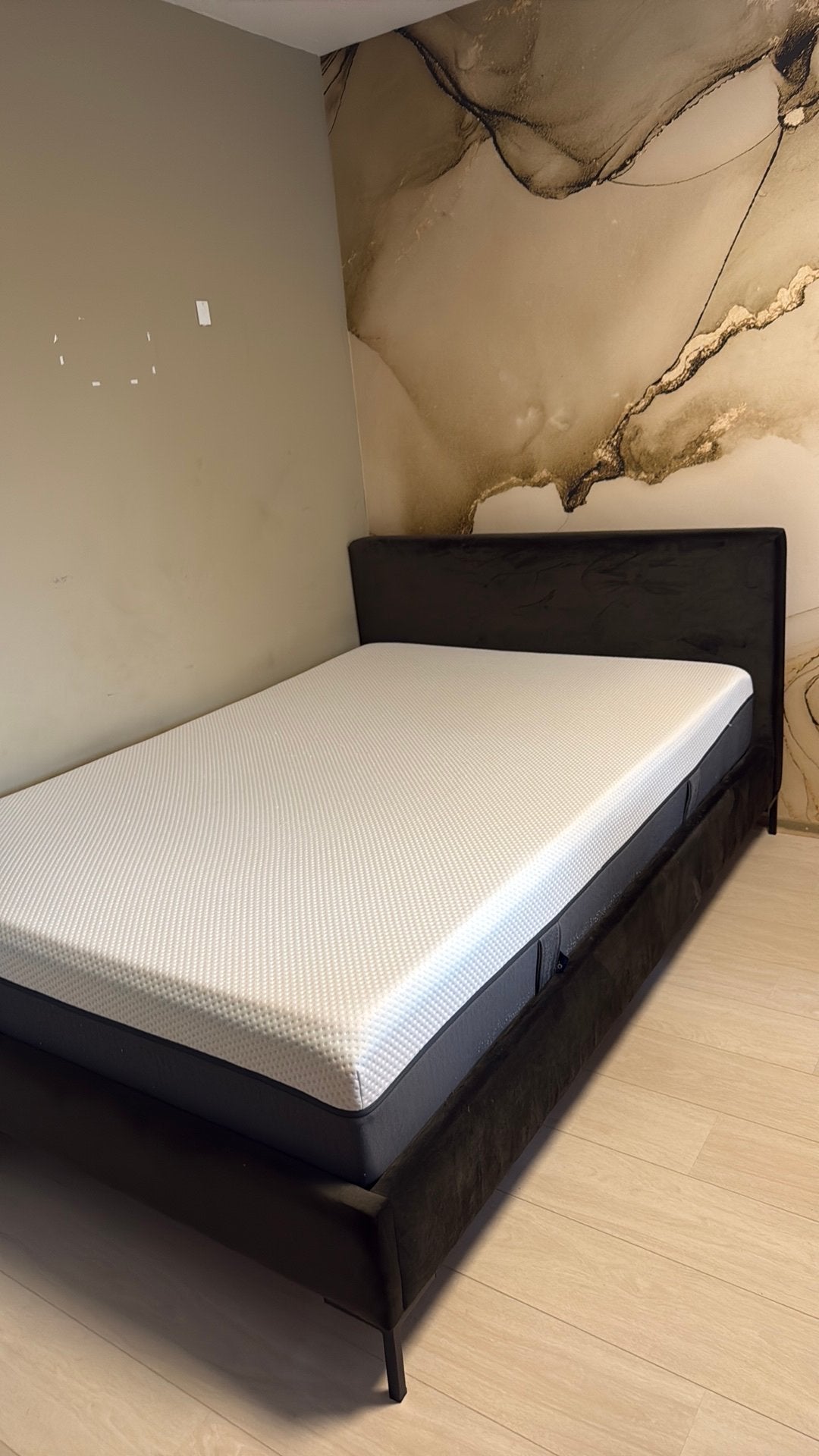 Wehkamp bed Malmo met lattenbodem en Emma matras, Ophalen, Verstelbaar, Zwart, Tweepersoons