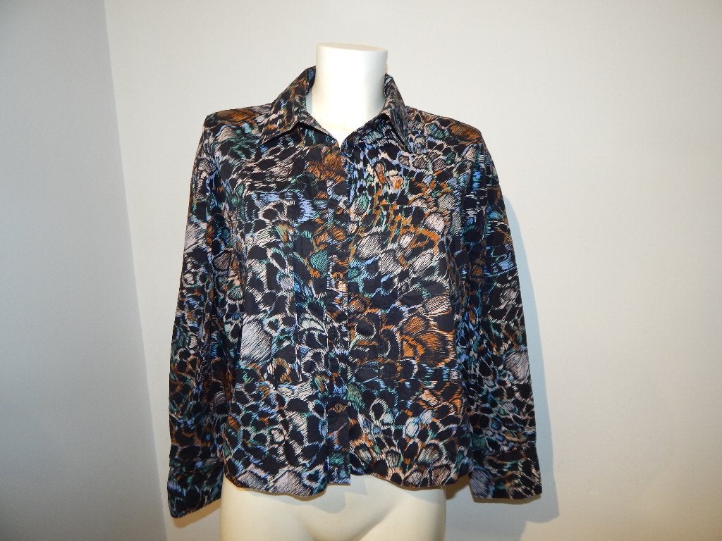 Ulla Johnson trendy blouse in print donkere tinten mt 8/M