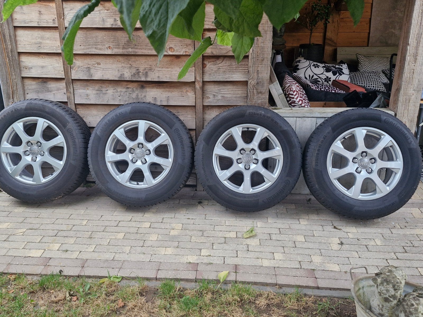winterbanden met lichtmetalen velgen Audi, Auto-onderdelen, Banden en Velgen, Ophalen, Banden en Velgen, 17 inch, Winterbanden