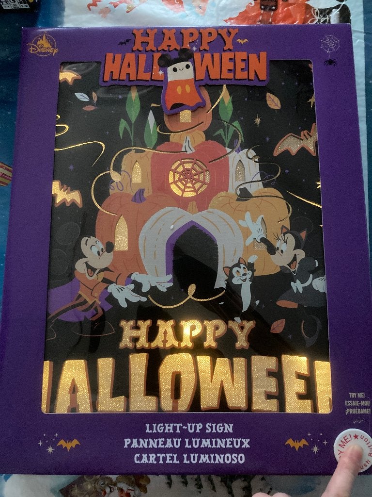 Nieuw Mickey x Minnie halloween schilderij met verlichting, Verzamelen, Disney, Ophalen of Verzenden, Mickey Mouse, Nieuw, Overige typen