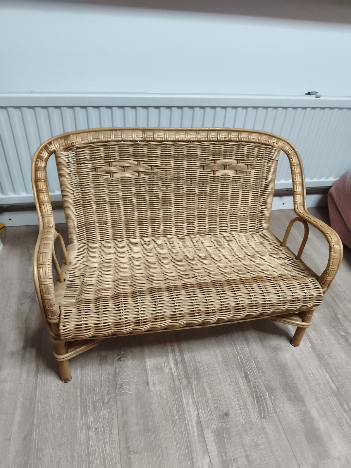 Vintage rotan kinderbankje - 73x50cm, Kinderen en Baby's, Ophalen, Gebruikt, Stoel