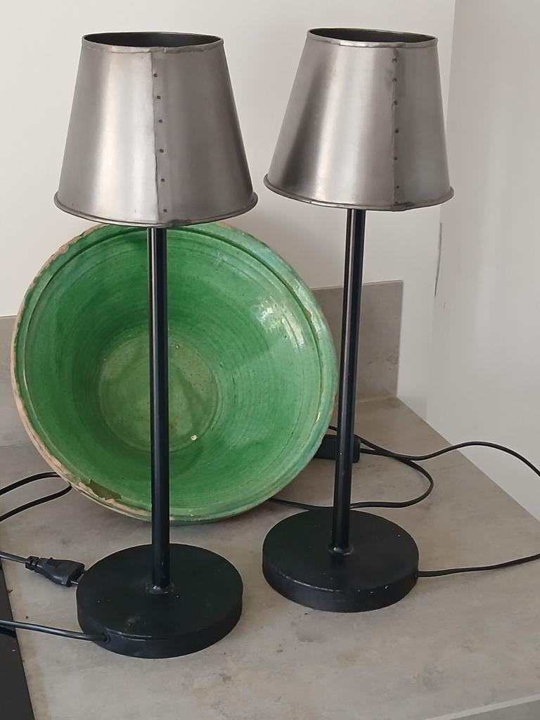 Twee lampen style/aura peeperkorn/landelijk/sober, Ophalen, Zo goed als nieuw, 50 tot 75 cm