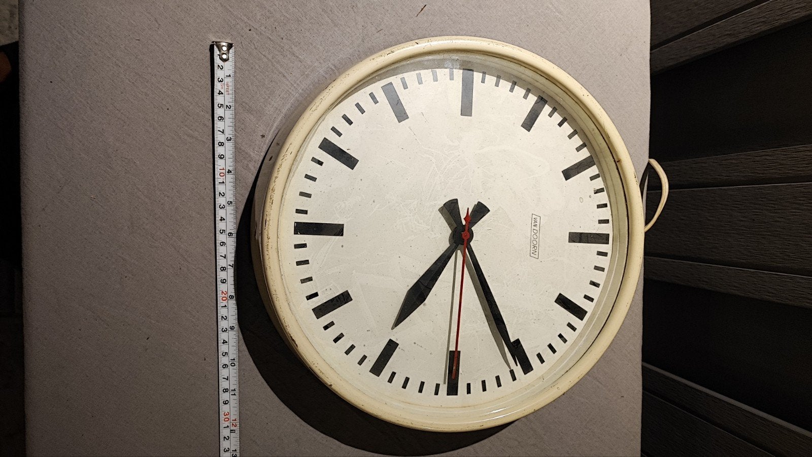 Vintage Industriële Wandklok - Grote Fabrieksklok, Ophalen of Verzenden