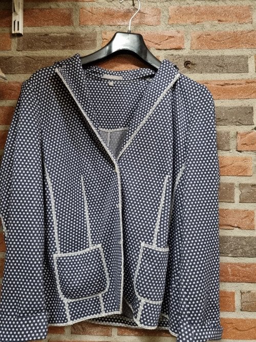 vest gestippeld blauw grijs erfo maat 42, Ophalen of Verzenden, 'T Olde Gre-j, Info@toldegrej.nl, Endepoelstraat 20f Didam