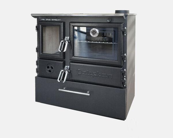 Stalen Houtkachel met oven en lade | ÇALI?KAN Model 214 7kw, Huis en Inrichting, Kachels, Niet ingevuld, Niet ingevuld, Ophalen of Verzenden