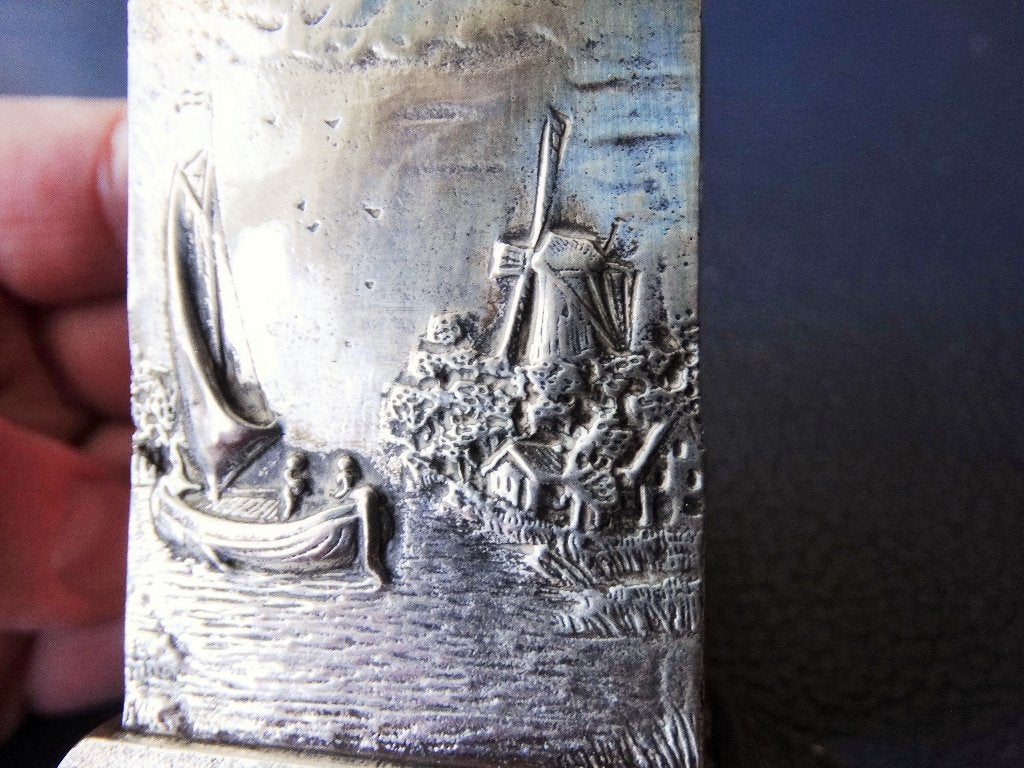 Zilveren luciferdooshouder luciferdoosstandaard Oud Hollands, Antiek en Kunst, Antiek | Goud en Zilver, Verzenden, Zilver