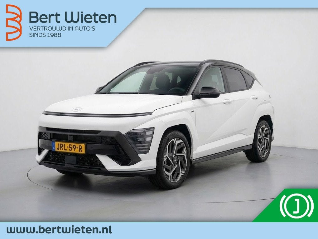 Hyundai KONA 1.6 GDI HEV N Line | Two Tone | N Line | Comple, Auto's, Hyundai, Gebruikt, Leder en Stof, Wit, Bedrijf