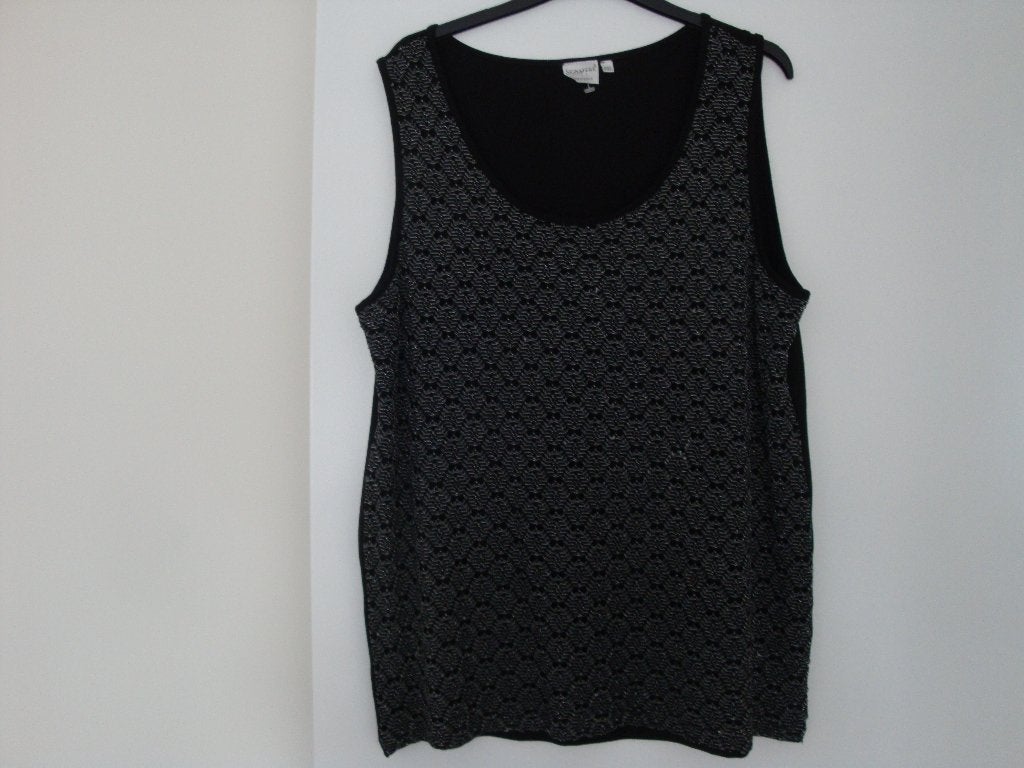 Nieuwe SIGNATURE top met zilverkleurig kant. Maat 2XL., Kleding | Dames, Grote Maten, SIGNATURE, Zwart, Nieuw, Shirt of Top