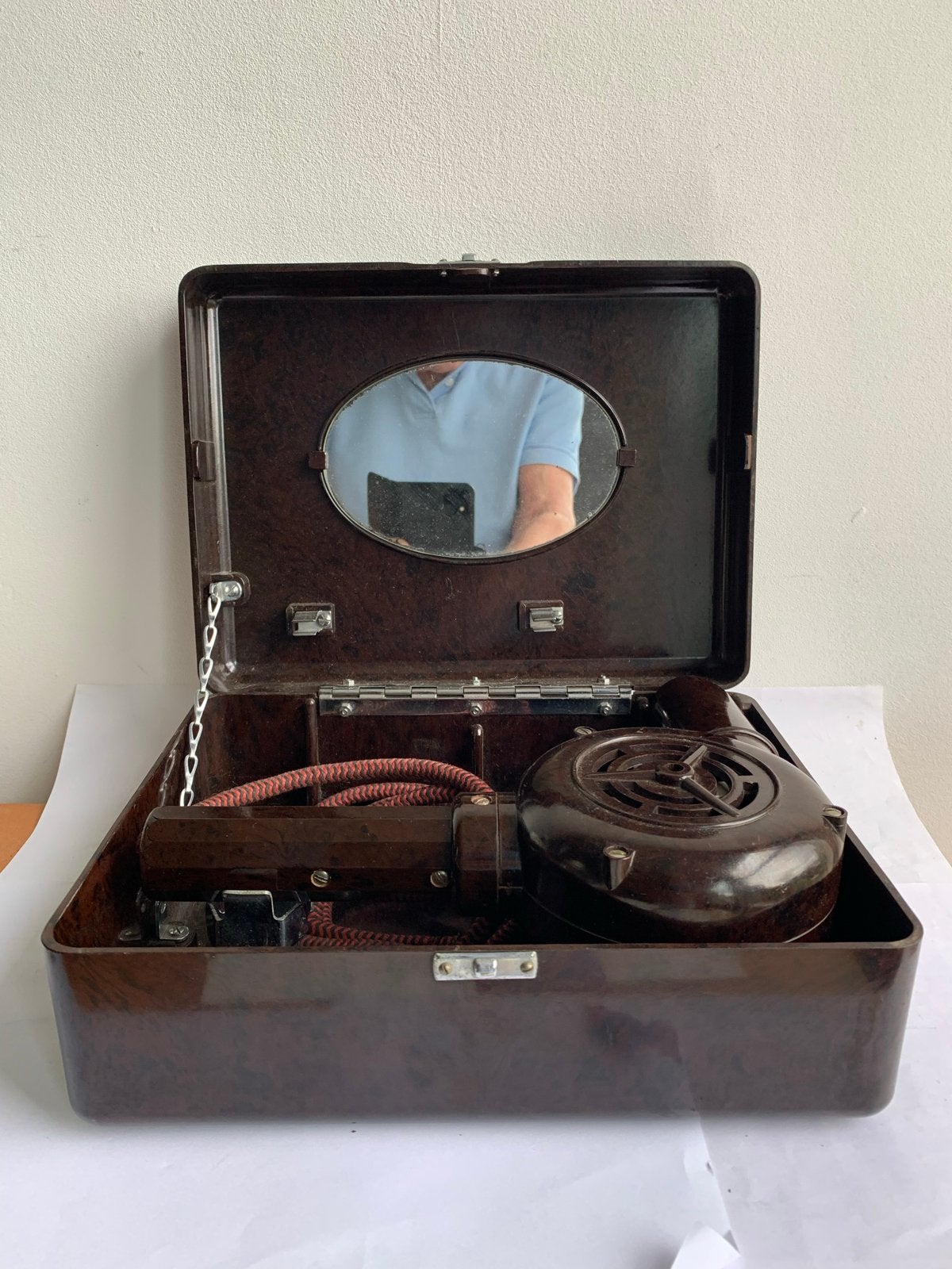 Vintage Bakelieten Haardroger met Koffer uit Engeland, Ophalen of Verzenden