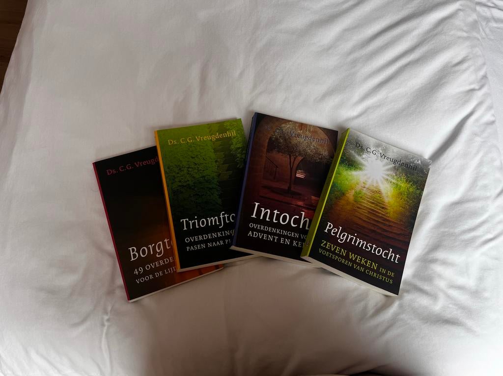 4 boeken van Ds. C.G. Vreugdenhil: Borgtocht, Pelgrimstocht,, Ophalen of Verzenden, Zo goed als nieuw, Christendom | Protestants