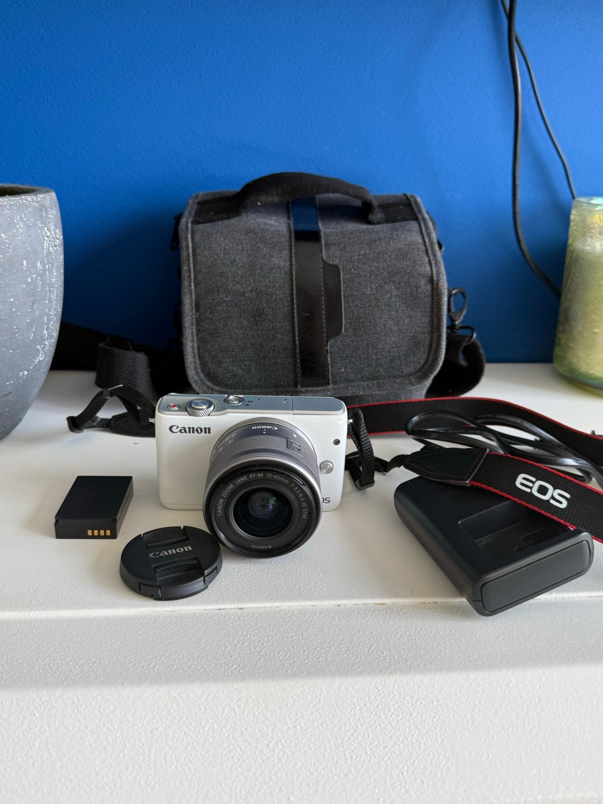 Canon EOS M10 Systeemcamera Wit met EF-M 15-45mm lens, Audio, Tv en Foto, Fotocamera's Digitaal, Canon, Oplader, Ophalen of Verzenden