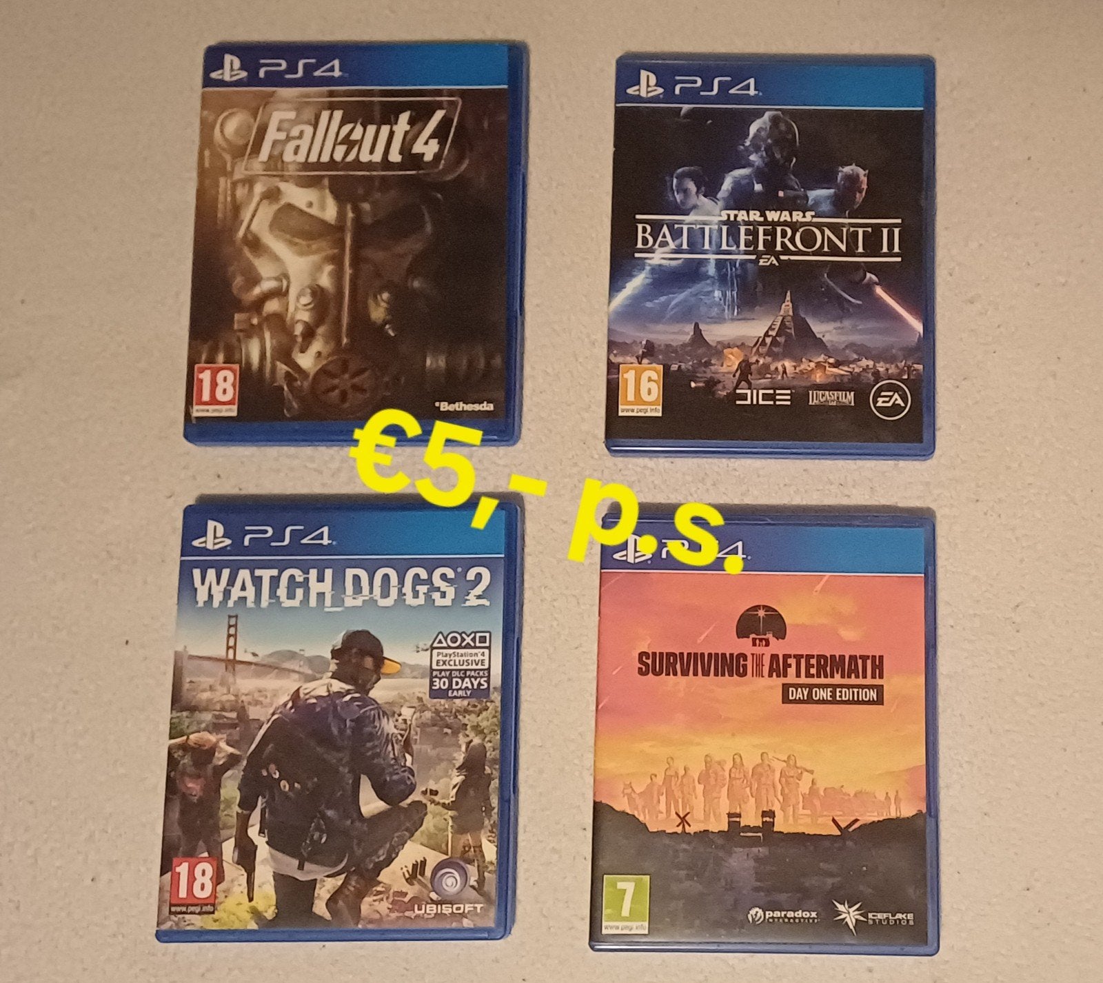Ps4 games! Vanaf €5,- max. 7,50., Avontuur en Actie, Vanaf 18 jaar, 1 speler, Ophalen of Verzenden