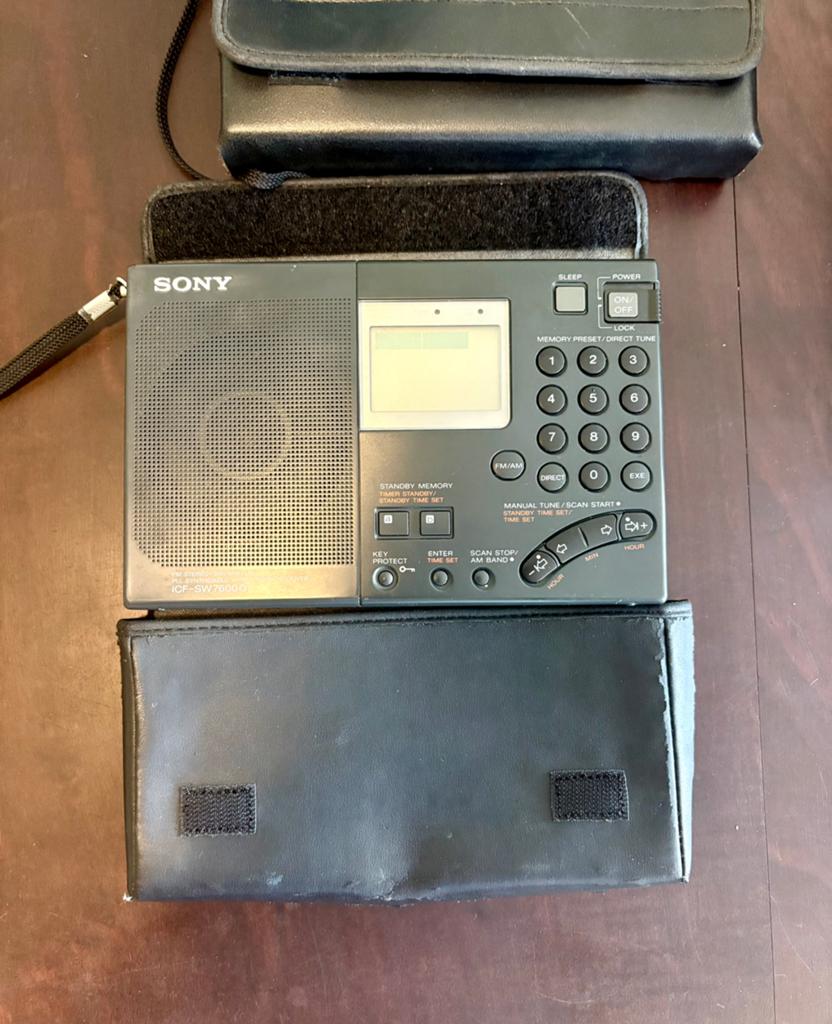 Sony ICF-sw7600g Wereldontvanger met lederen etui, Ophalen of Verzenden, Gebruikt, Wereldontvanger