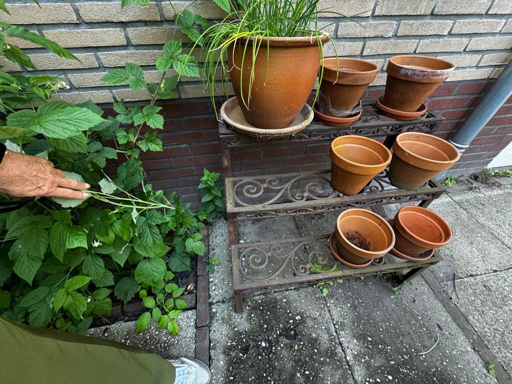 Leuk kruidenrek met terracotta potten, Tuin en Terras, Ophalen, Gebruikt, Balkon, Metaal