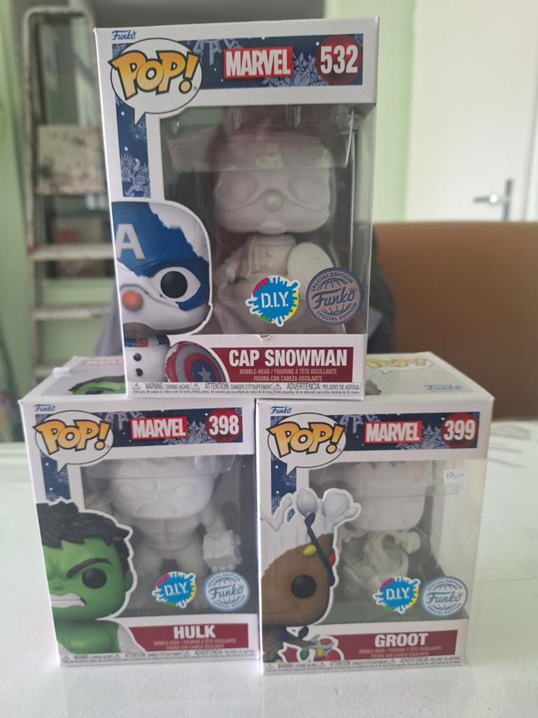 Funko Pop! Marvel DIY Set: Cap Snowman, Hulk, Groot, Ophalen of Verzenden, Nieuw