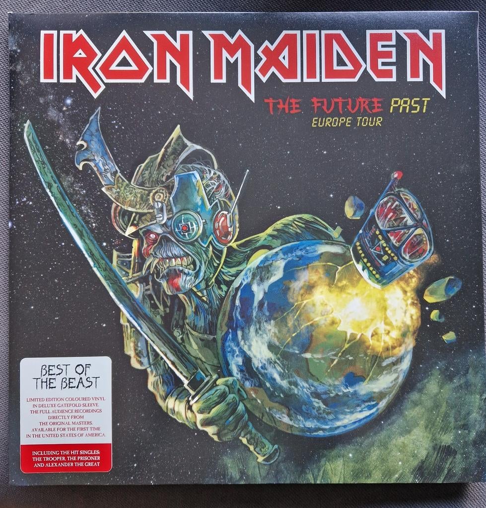 Iron maiden 2lp The future past Europe tour, Cd's en Dvd's, Vinyl | Hardrock en Metal, Ophalen of Verzenden, Zo goed als nieuw