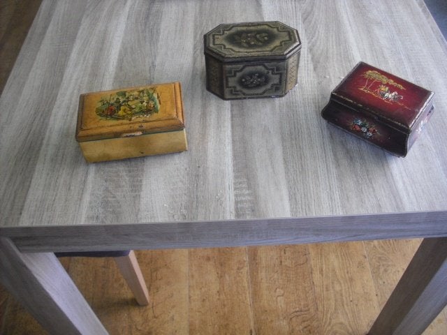 3 antieke thee trommeltjes, Ophalen of Verzenden, Gebruikt, Thee
