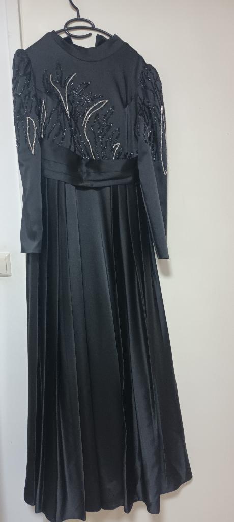 avondjurk, Kleding | Dames, Ophalen, Zwart, Maat 42/44 (L), Onder de knie
