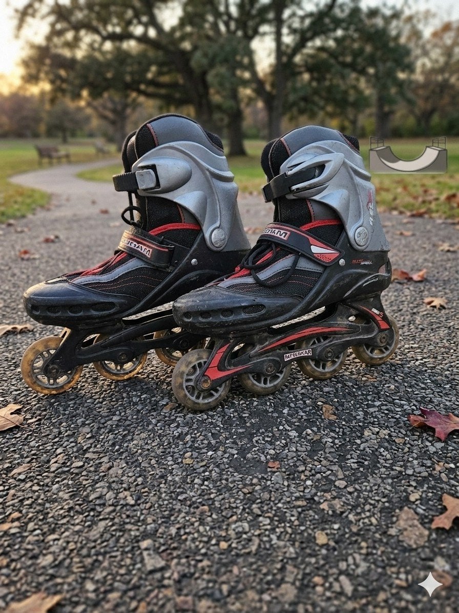 Inline Skates - NJIDAM - Grijs/Rood - Maat 40 - Gebruikt, Overige merken, Nijdam, Heren, Ophalen of Verzenden
