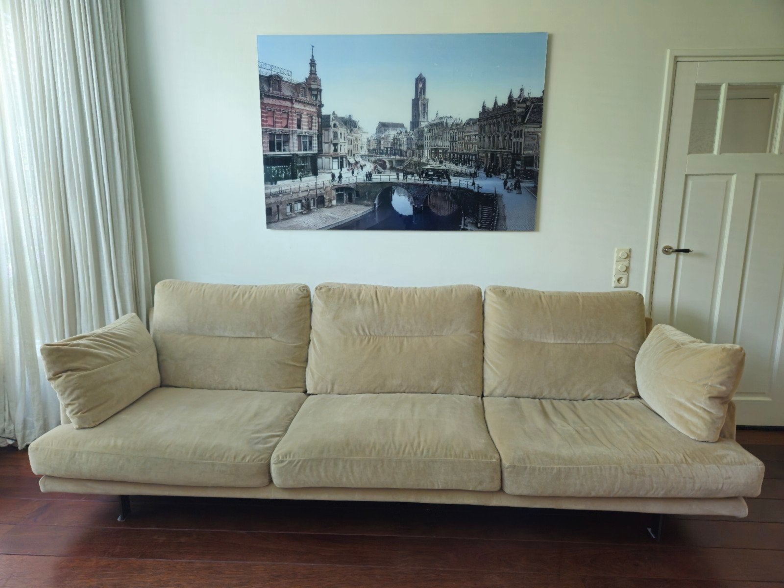 Van Linteloo George 4-zitsbank met hocker, Ophalen, 75 tot 100 cm, Stof, 250 tot 300 cm