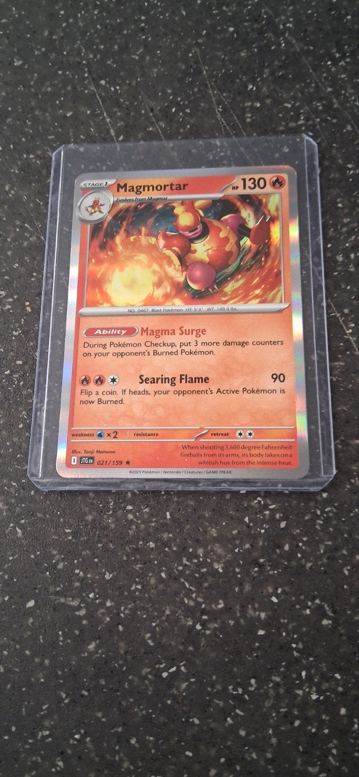 Magmortar Pokémon Kaart - JTG EN 021/159, Ophalen of Verzenden, Zo goed als nieuw, Losse kaart