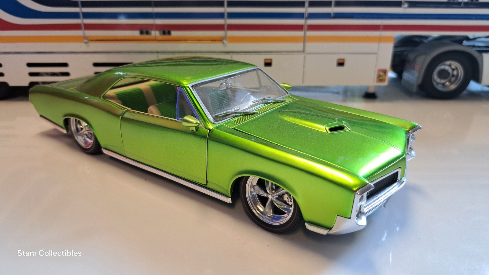 Hotwheels Pontiac GTO Lowrider Green Metallic - 1966, Auto, Ophalen of Verzenden, Zo goed als nieuw, Hot Wheels