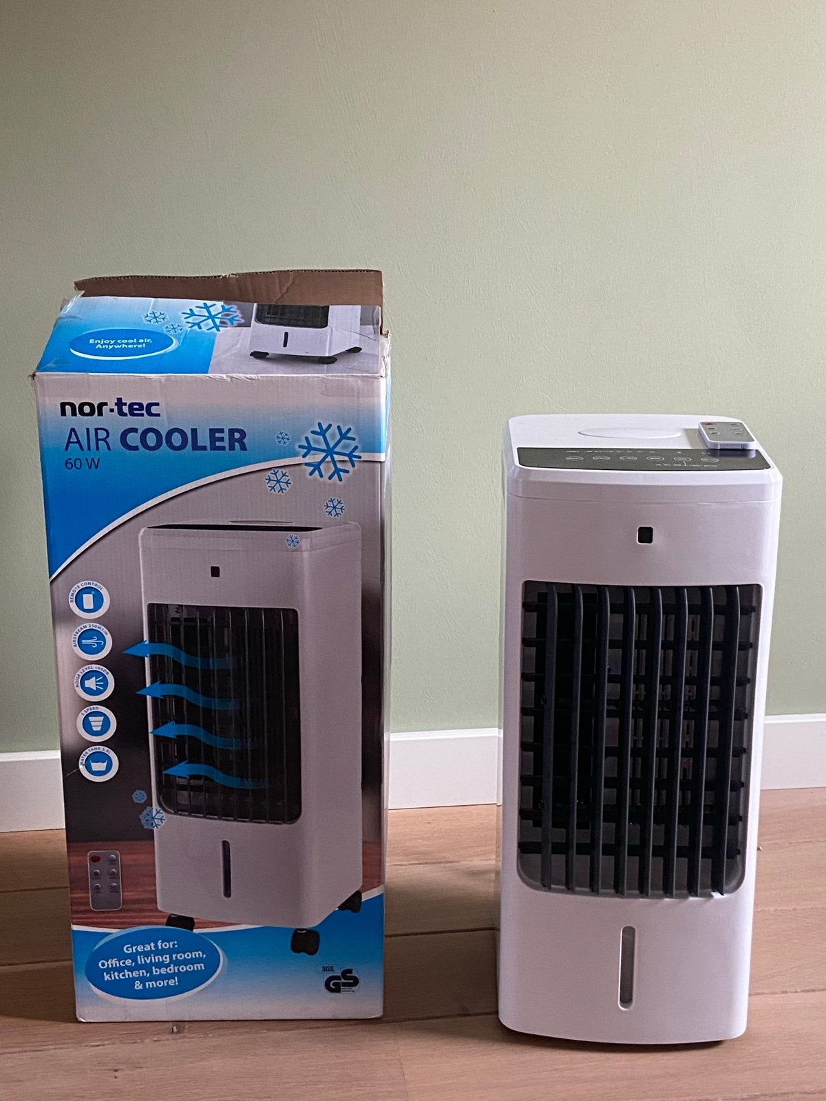 Nor-Tec Air Cooler 60W - met Afstandsbediening, Ophalen, Minder dan 60 m³, Ventileren, Zo goed als nieuw