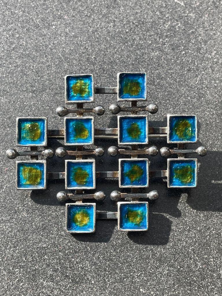 Vintage broche Silverklang | Marianne Berg | David Andersen, Ophalen, Overige materialen, 4 tot 7 cm, Zo goed als nieuw