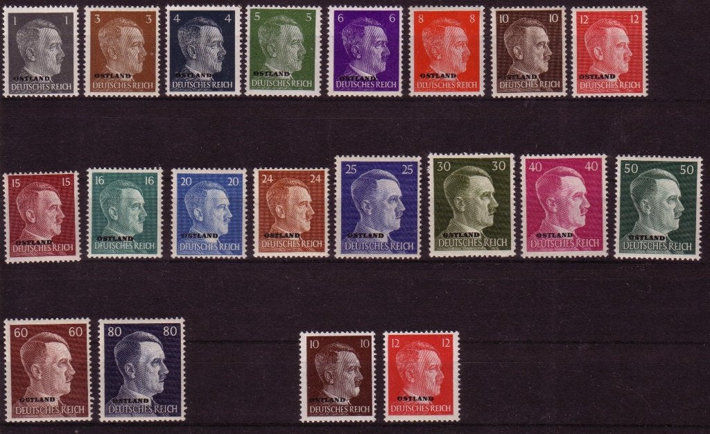 Set Hitler Zegels uit 1941 (OST 1-20), Ophalen of Verzenden, Overige soorten, Duitsland, Foto of Poster