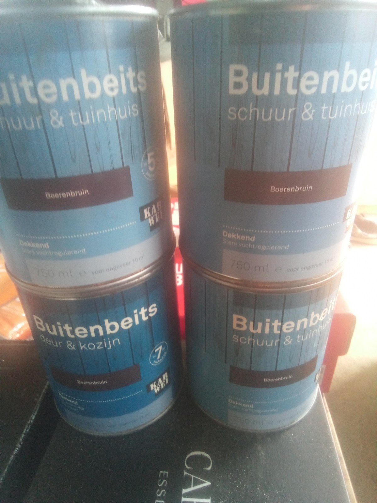 10x Boerenbruin beits voor schuur & tuinhuis, Ophalen