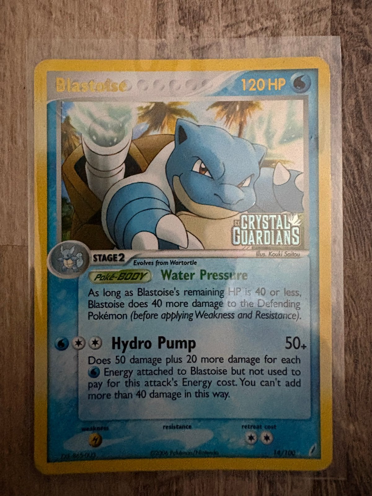 Blastoise Crystal Guardians 14/100 Pokémon Kaart, Ophalen of Verzenden, Zo goed als nieuw, Losse kaart