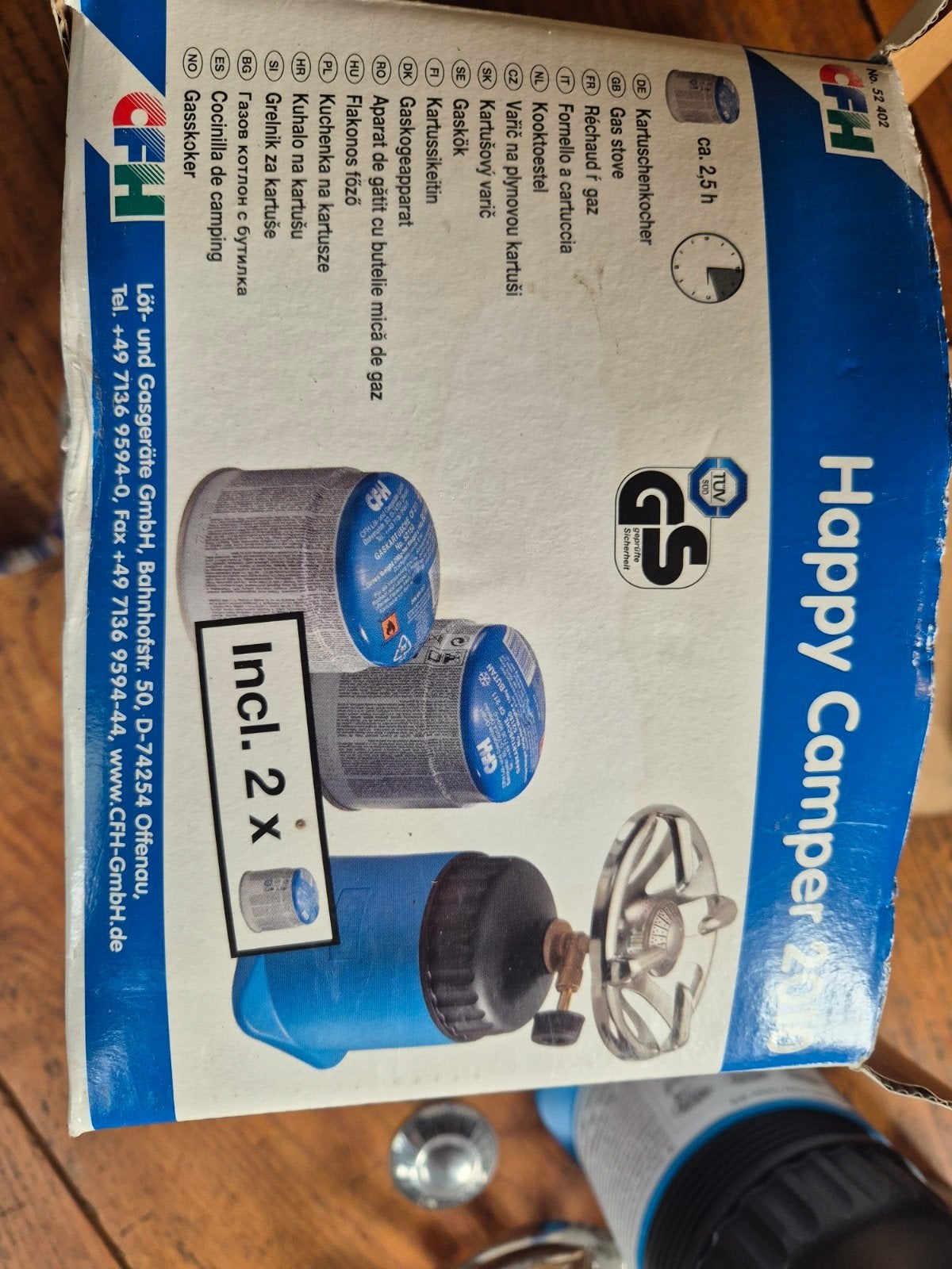 Happy Camper Gasbrander met 2 gaspatronen, Ophalen of Verzenden, Zo goed als nieuw