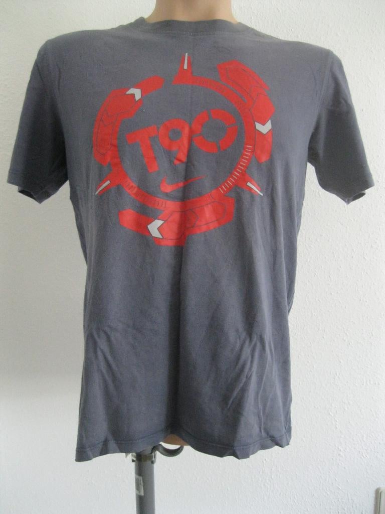 maat M, 1 Nike T-shirt, grijs met rode opdruk, 69 cm., Maat 48/50 (M), Nike, Ophalen of Verzenden, Zo goed als nieuw