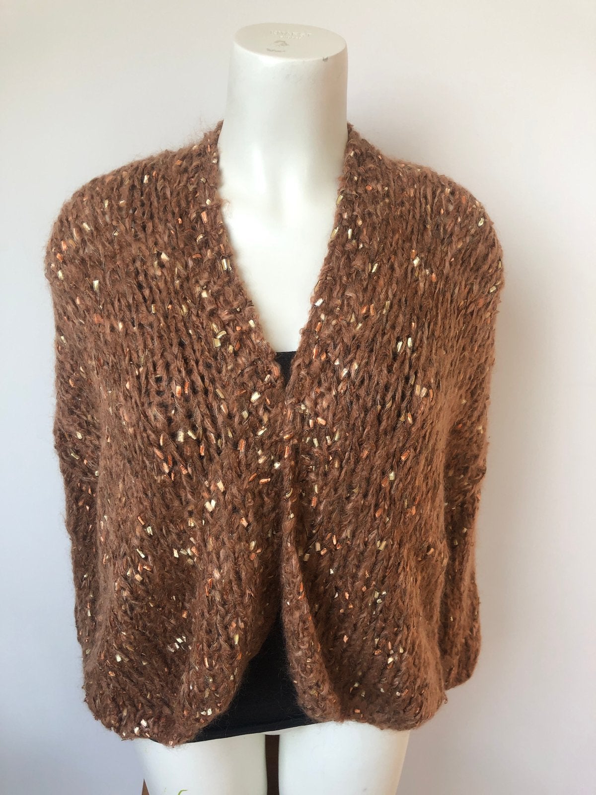 Kiro by kim bruin koper openvallend wollig vest onesize, Maat 38/40 (M), Bruin, Nieuw, Ophalen of Verzenden