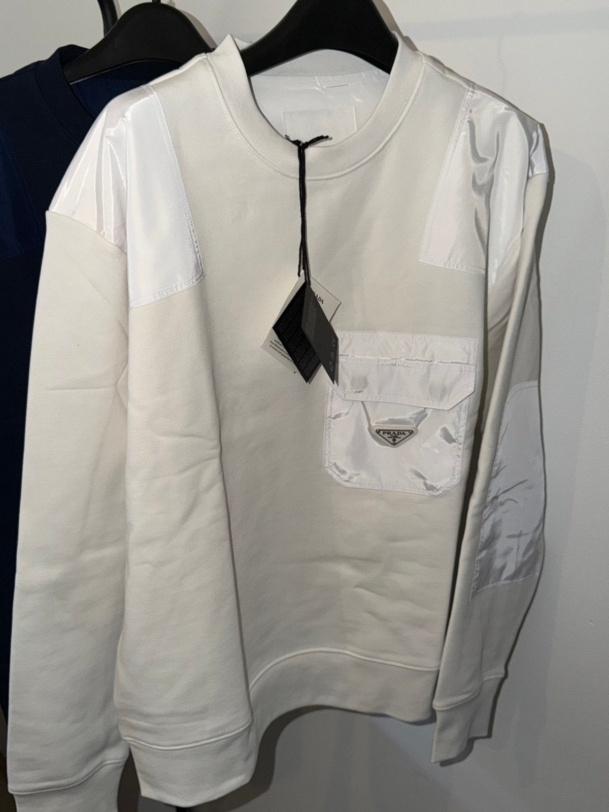 Prada re nylon sweater, Ophalen, Nieuw, Maat 48/50 (M), Wit