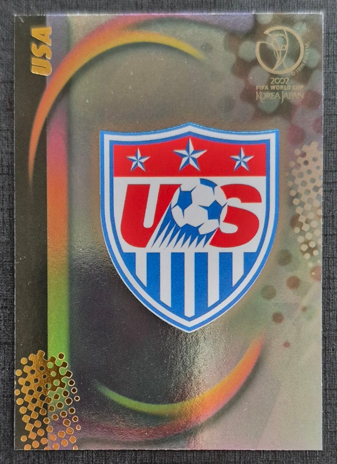 Panini embleem Amerikaanse voetbalbond WK 2002, Ophalen of Verzenden, Zo goed als nieuw, Buitenlandse clubs, Poster, Plaatje of Sticker