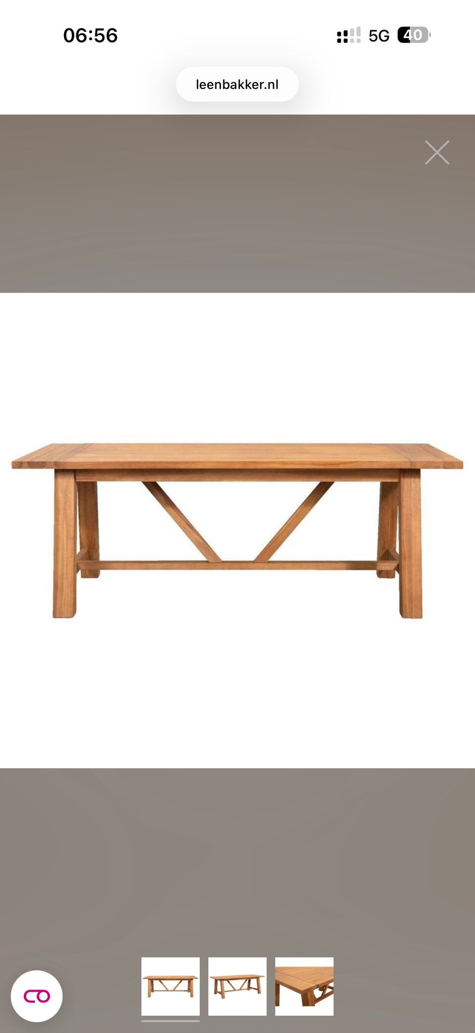Nieuwe Eetkamertafel Doddy - Teakhout - 220x100 cm, Huis en Inrichting, 100 tot 150 cm, Teakhout, Ophalen of Verzenden, Vijf personen of meer