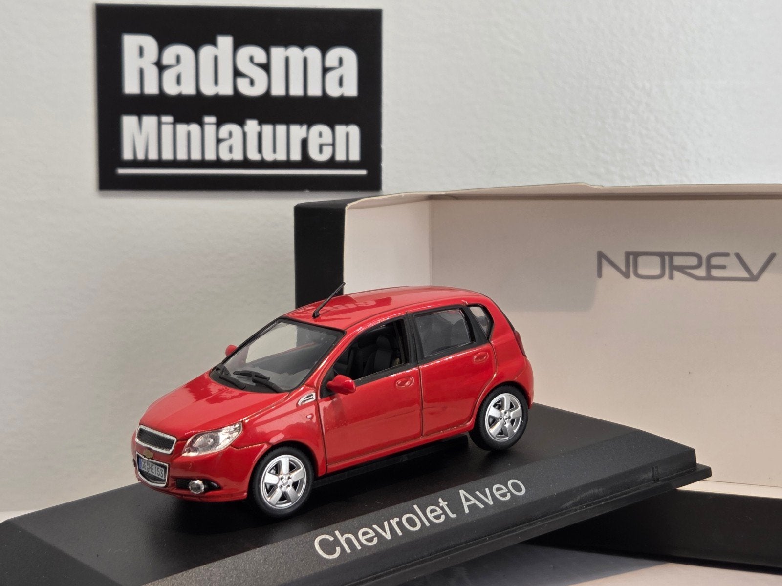 Chevrolet Aveo - Rood - 1:43 Norev, Auto, Norev, Ophalen of Verzenden