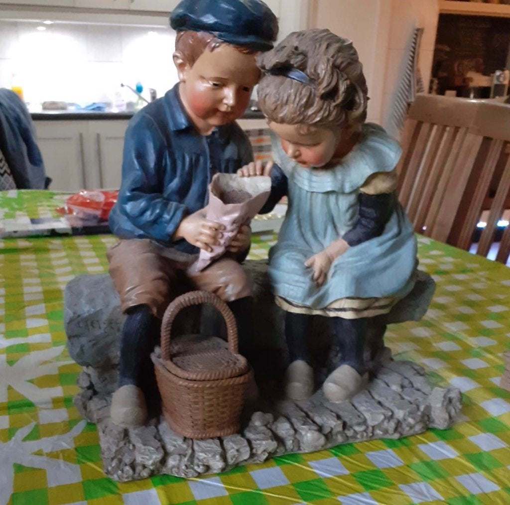 Prachtig groot beeld Ot en Sien, Verzenden, Zo goed als nieuw, Mens