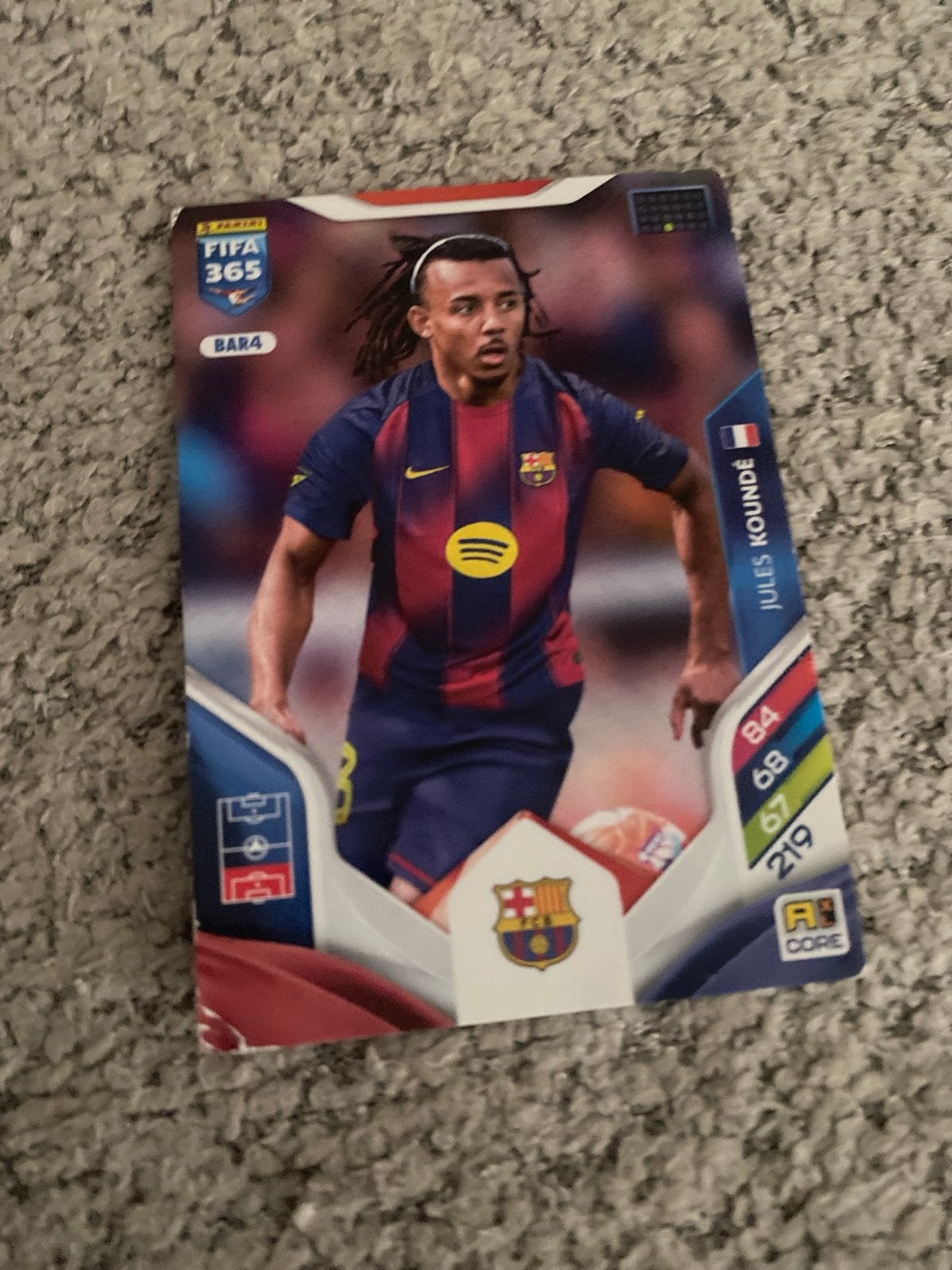 Panini FIFA 365 Adrenalyn XL Jules Koundé Spelerskaart, Ophalen of Verzenden, Zo goed als nieuw, Buitenlandse clubs, Spelerskaart