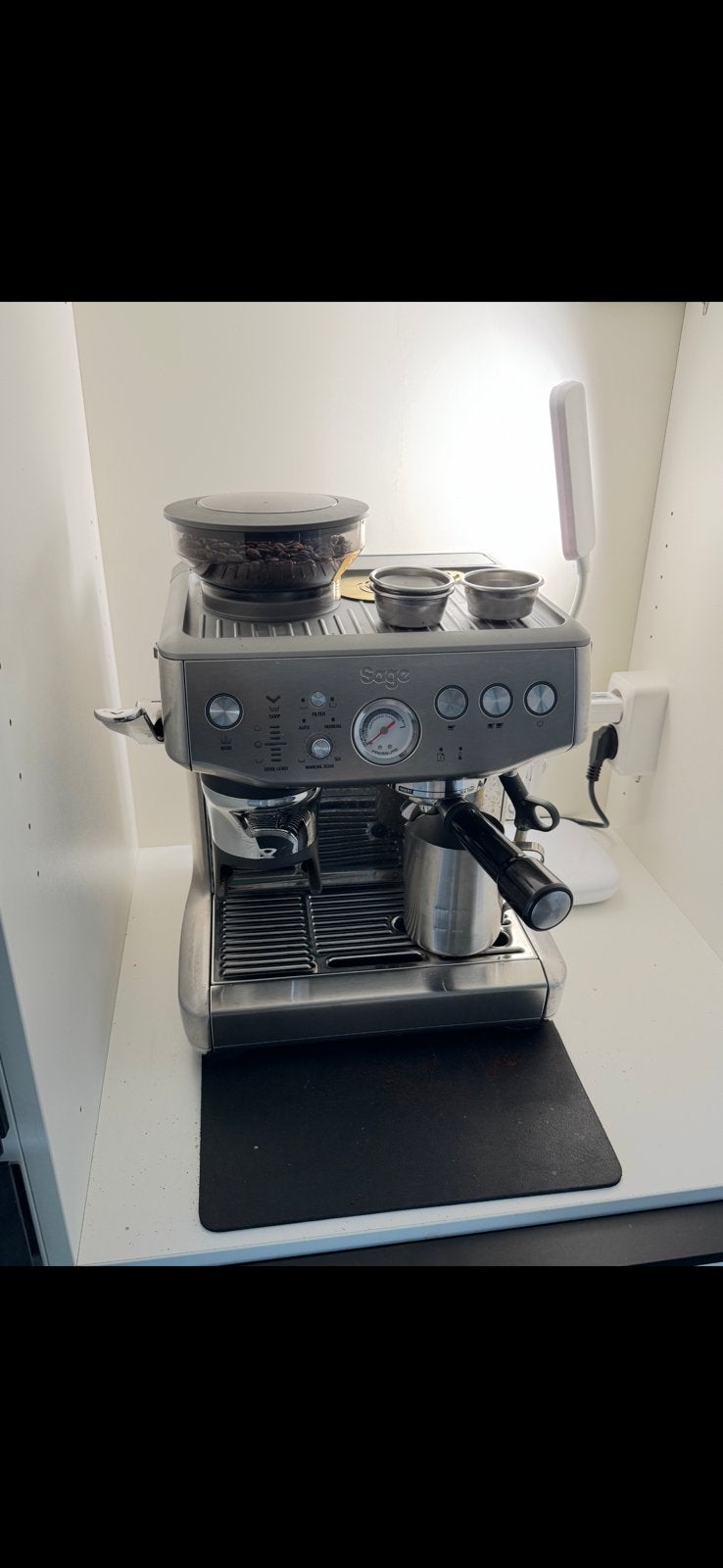 Sage Barista Express Espressomachine – Zo goed als nieuw, Ophalen of Verzenden, Zo goed als nieuw, Espresso apparaat