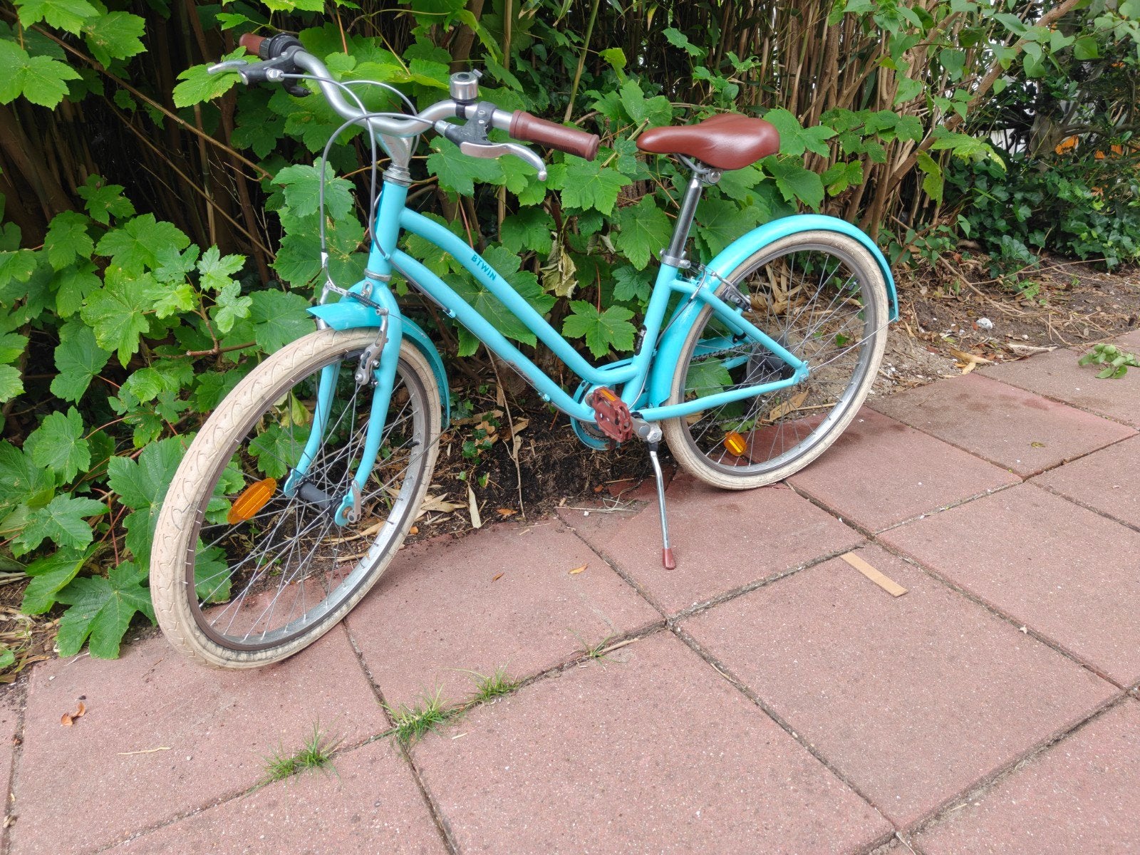 Stadsfiets meisjes fiets Turquoise 24", Fietsen en Brommers, Fietsen | Meisjes, Velgrem, Versnellingen, Ophalen, Overige merken